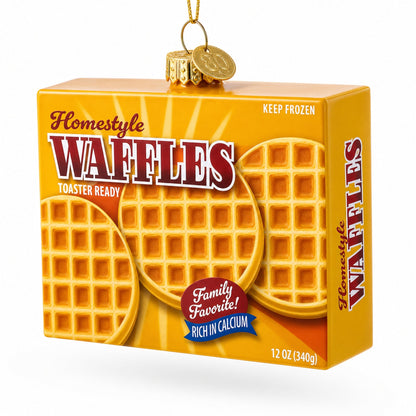 Waffles Box Glass Christmas Ornament