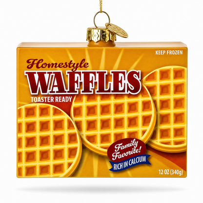 Waffles Box Glass Christmas Ornament