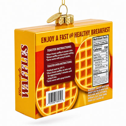 Waffles Box Glass Christmas Ornament