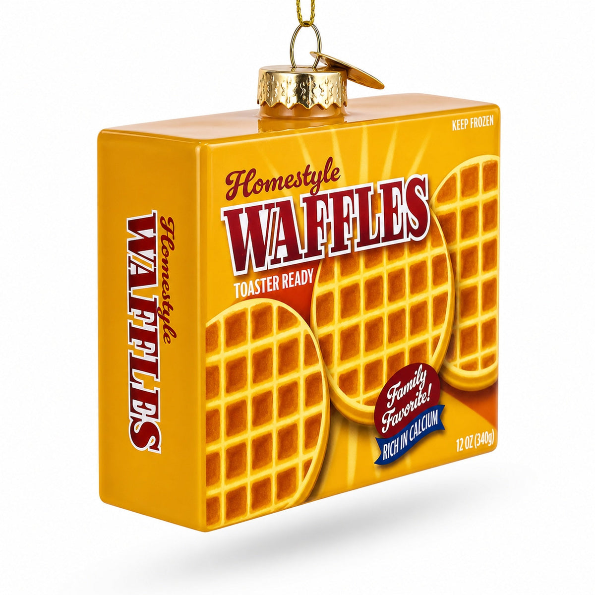 Waffles Box Glass Christmas Ornament