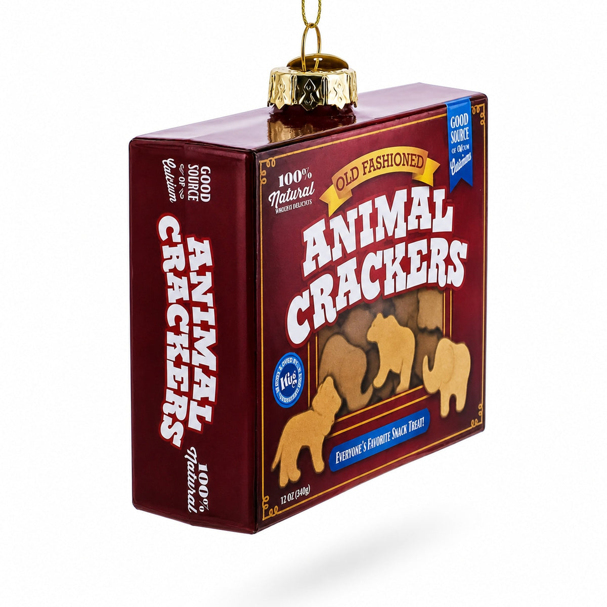 Animal Crackers Box Glass Christmas Ornament