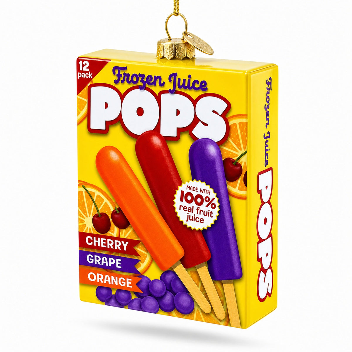 Frozen Popsicle Box Glass Christmas Ornament