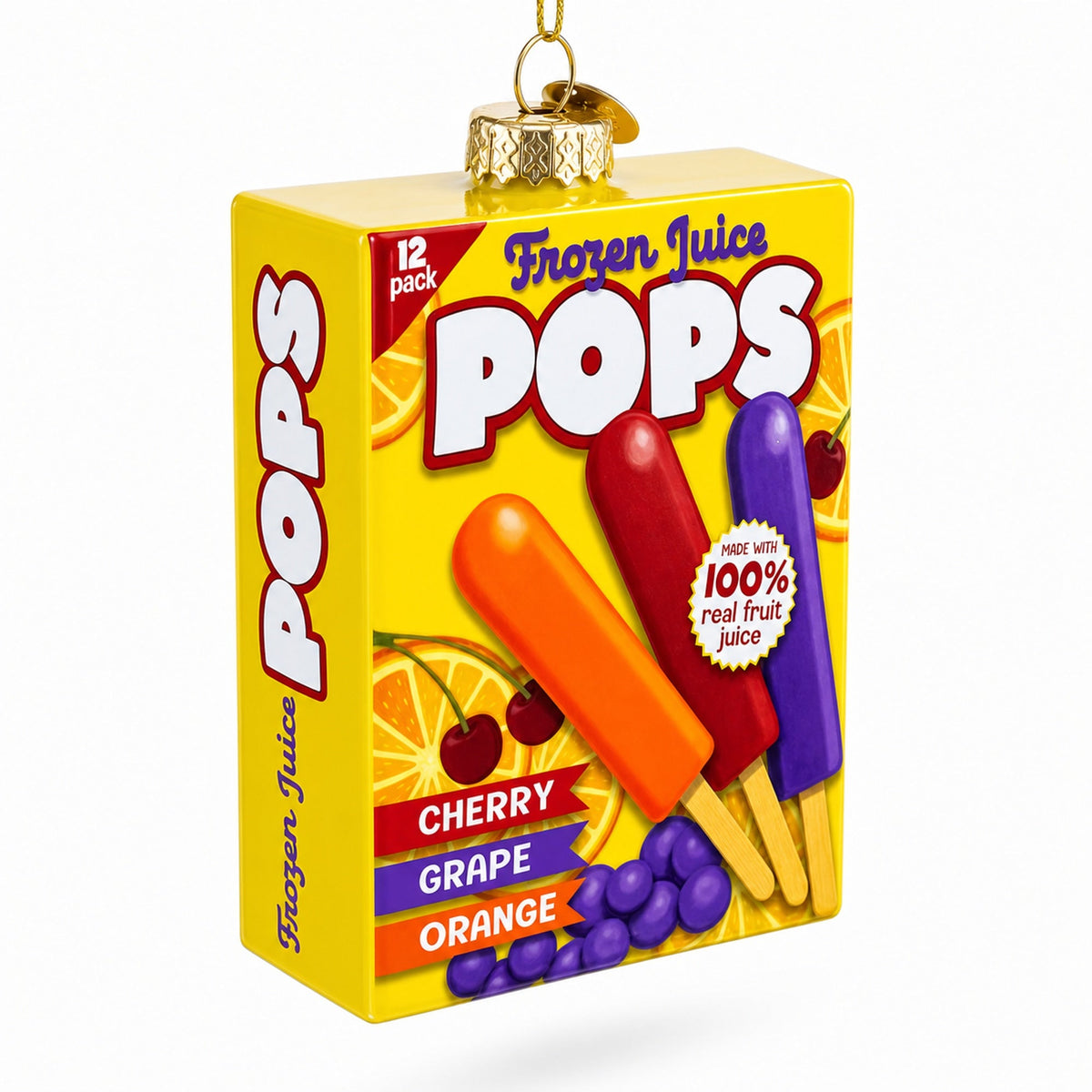 Frozen Popsicle Box Glass Christmas Ornament
