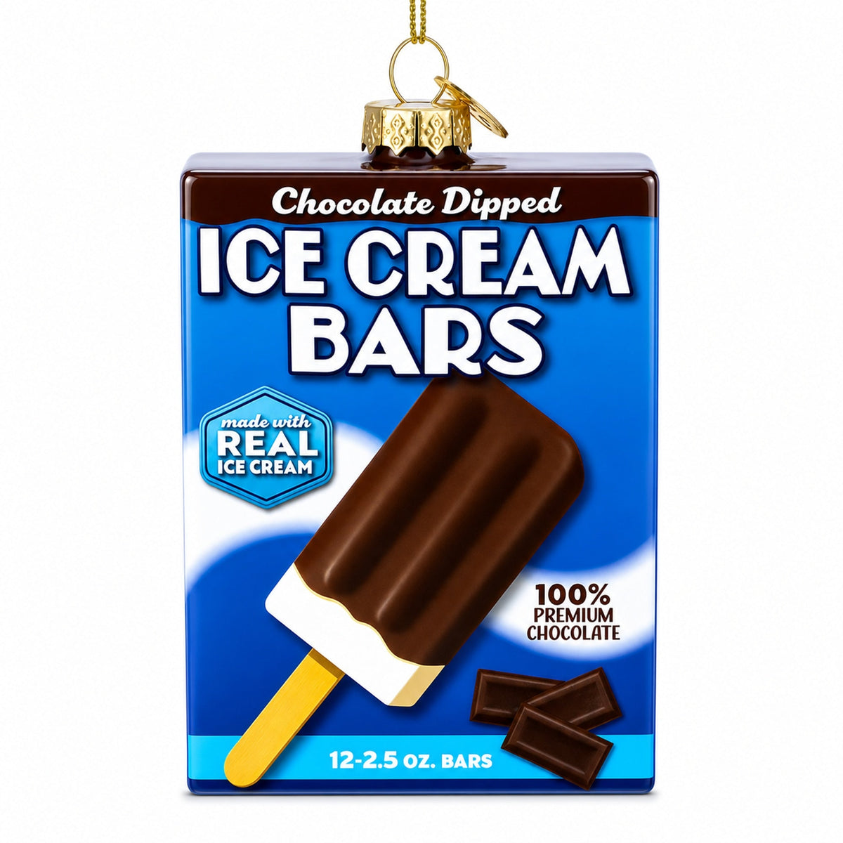 Ice Cream Bars Box Glass Christmas Ornament