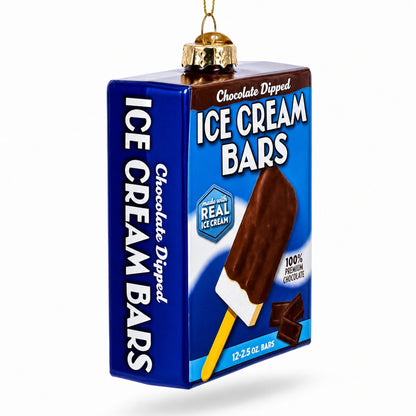 Ice Cream Bars Box Glass Christmas Ornament