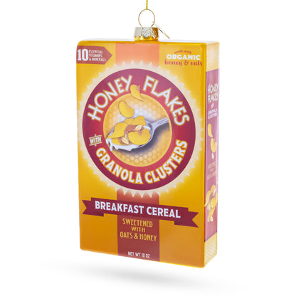 Honey Flakes Granola Cereal Glass Christmas Ornament