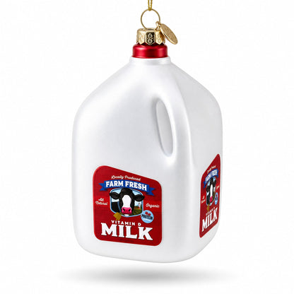 Farm Fresh Milk Jug Glass Christmas Ornament