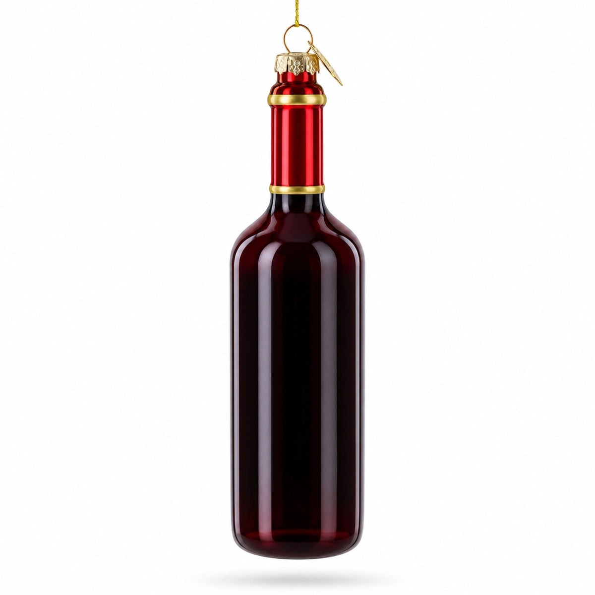 Santa’s Red Wine Bottle Glass Christmas Ornament