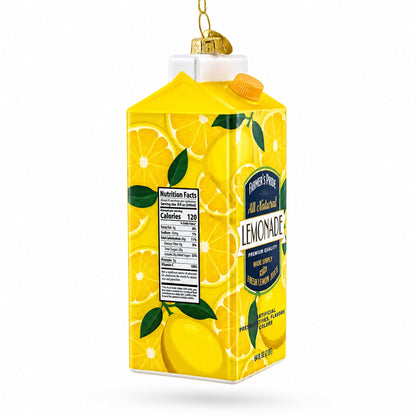 Lemonade Carton Glass Christmas Ornament