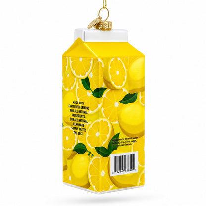 Lemonade Carton Glass Christmas Ornament