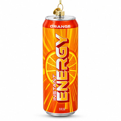 Energy Drink Can Glass Christmas Ornament