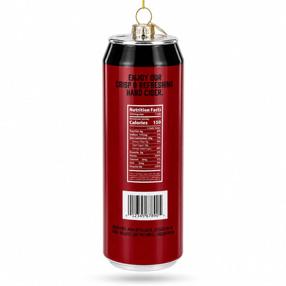Hard Apple Cider Can Glass Christmas Ornament