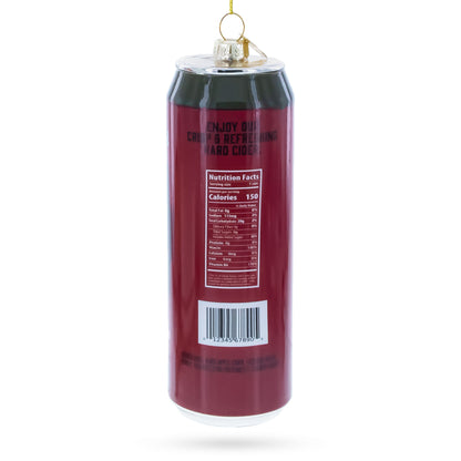 Hard Apple Cider Can Glass Christmas Ornament