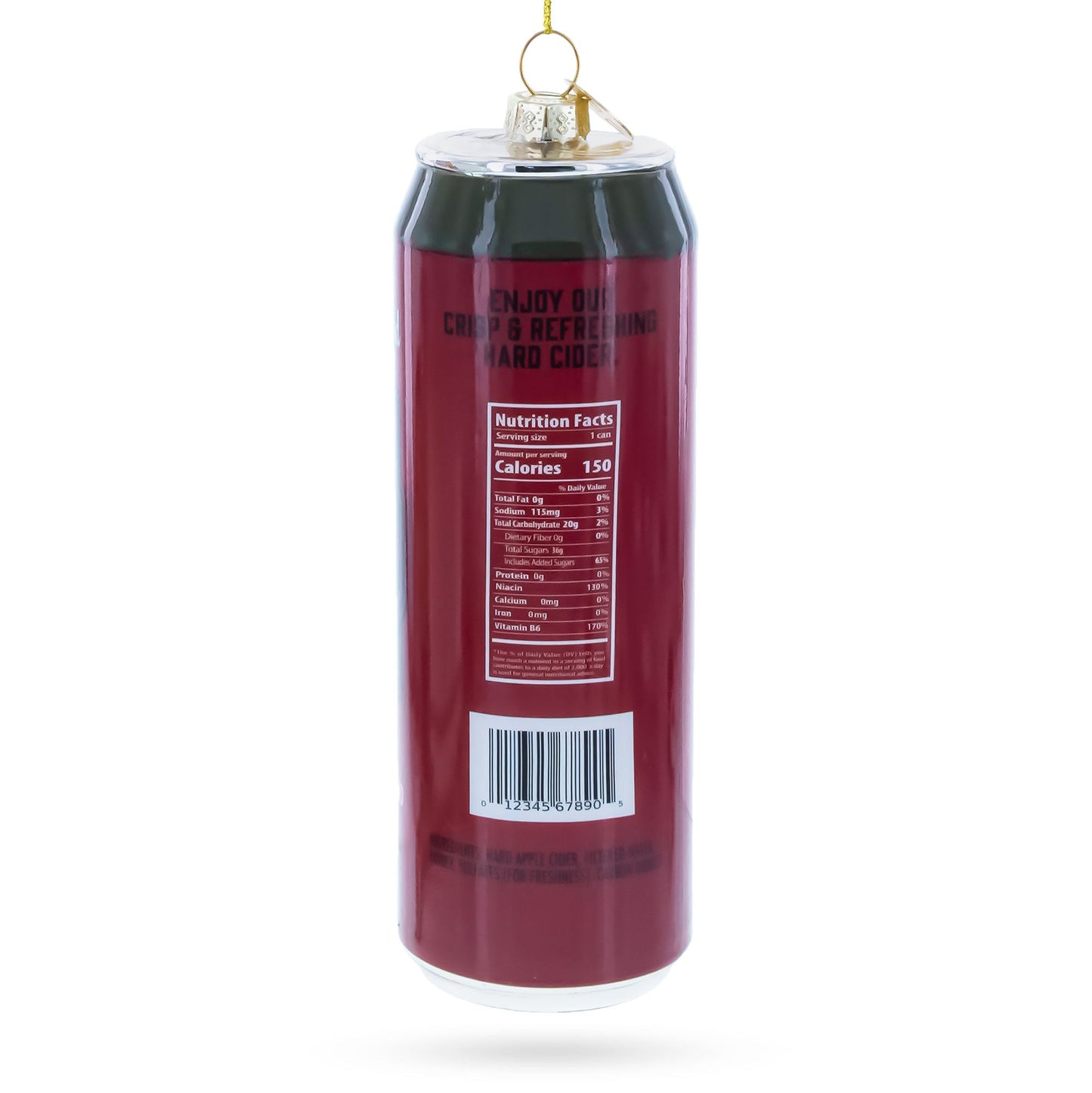 Hard Apple Cider Can Glass Christmas Ornament