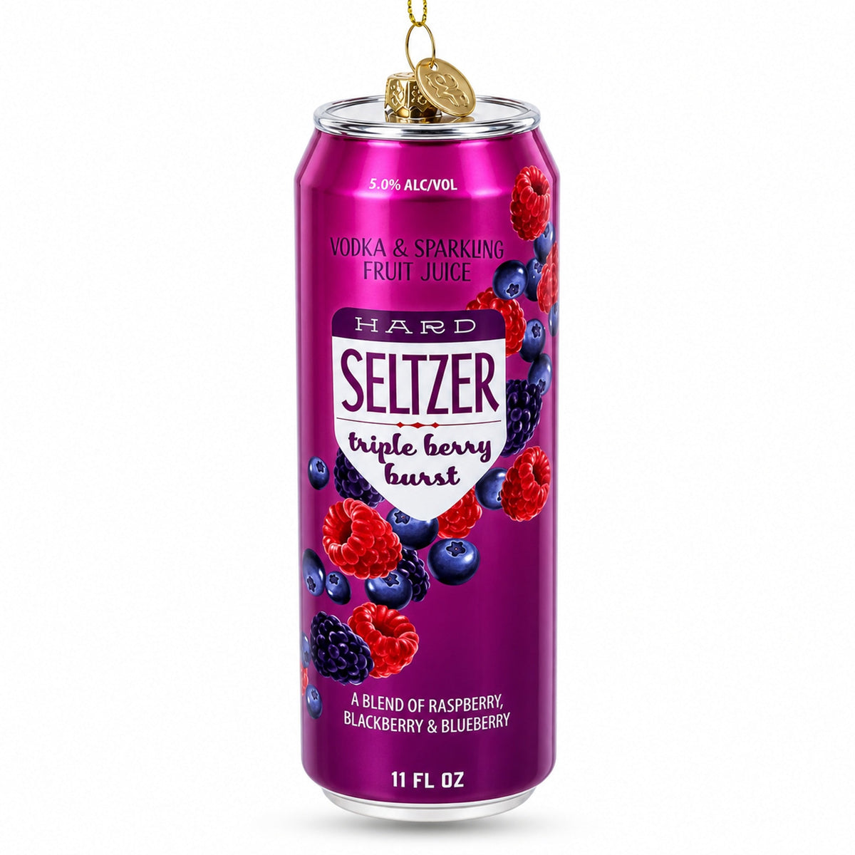 Hard Seltzer Can Glass Christmas Ornament