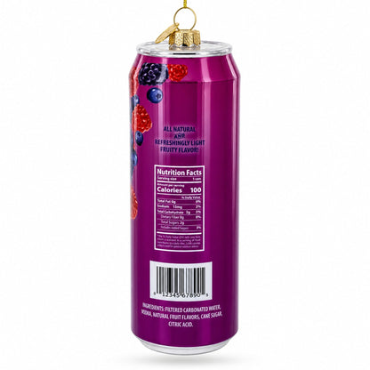 Hard Seltzer Can Glass Christmas Ornament