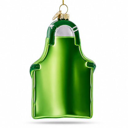 Gardener Apron with Tools Glass Christmas Ornament