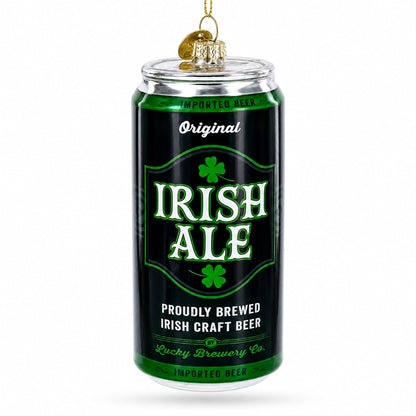 Irish Ale Beer Can Glass Christmas Ornament