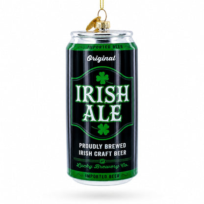 Irish Ale Beer Can Glass Christmas Ornament