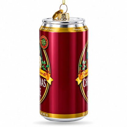 Santa’s Christmas Ale Beer Can Glass Christmas Ornament