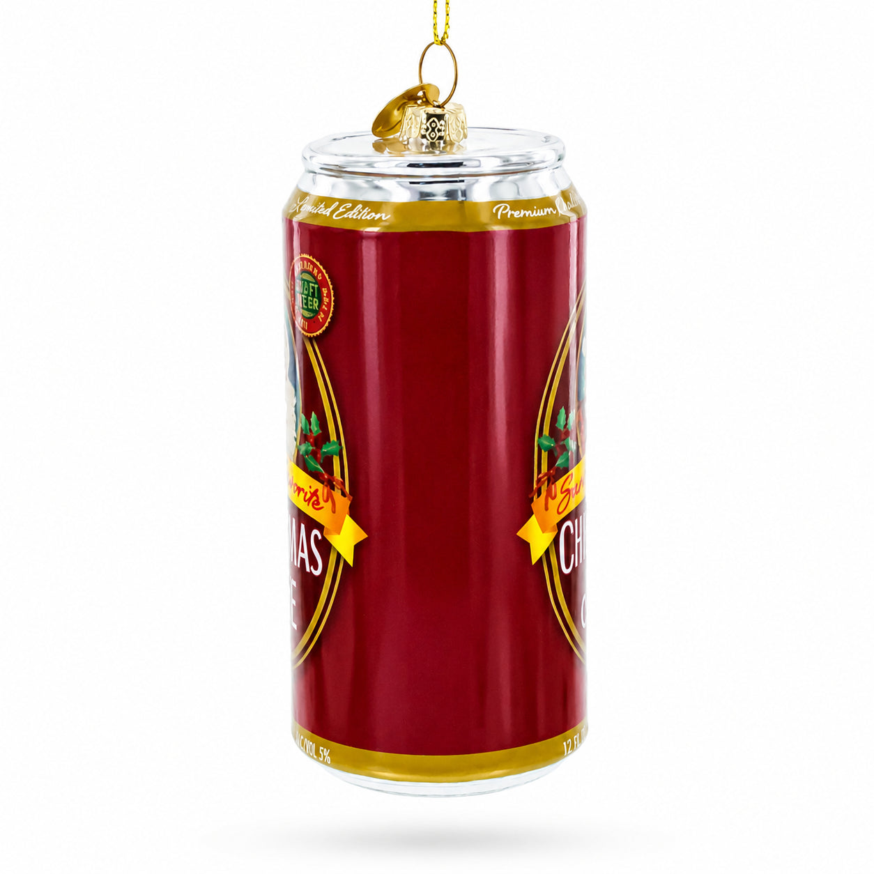 Santa’s Christmas Ale Beer Can Glass Christmas Ornament