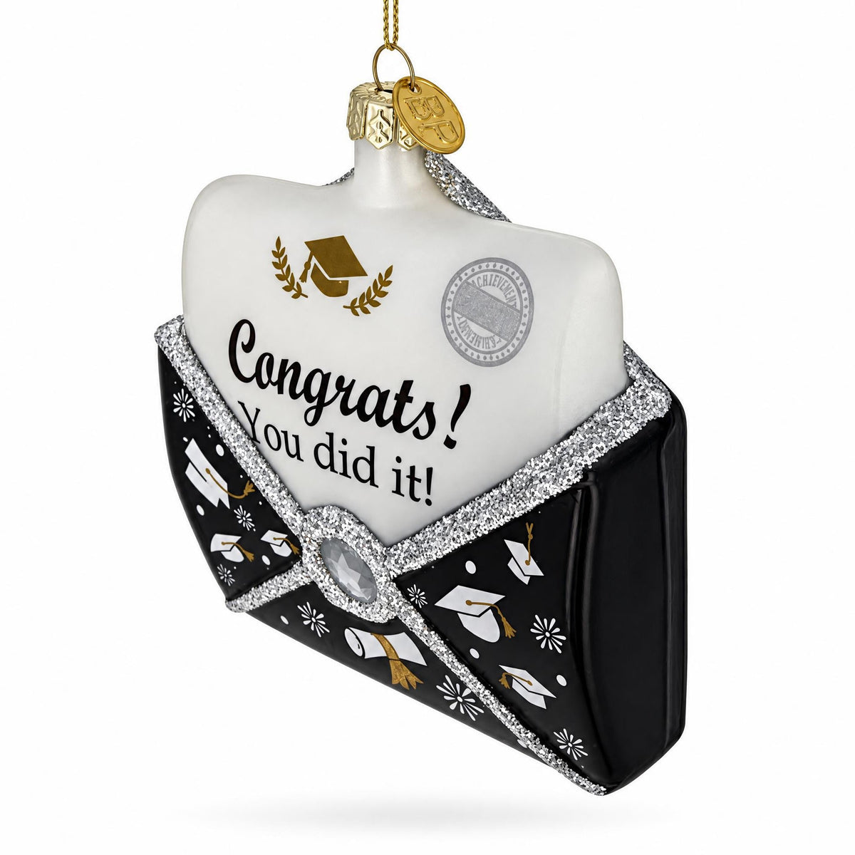 Graduation Congratulations Graduate Mail Letter Glass Christmas Ornament