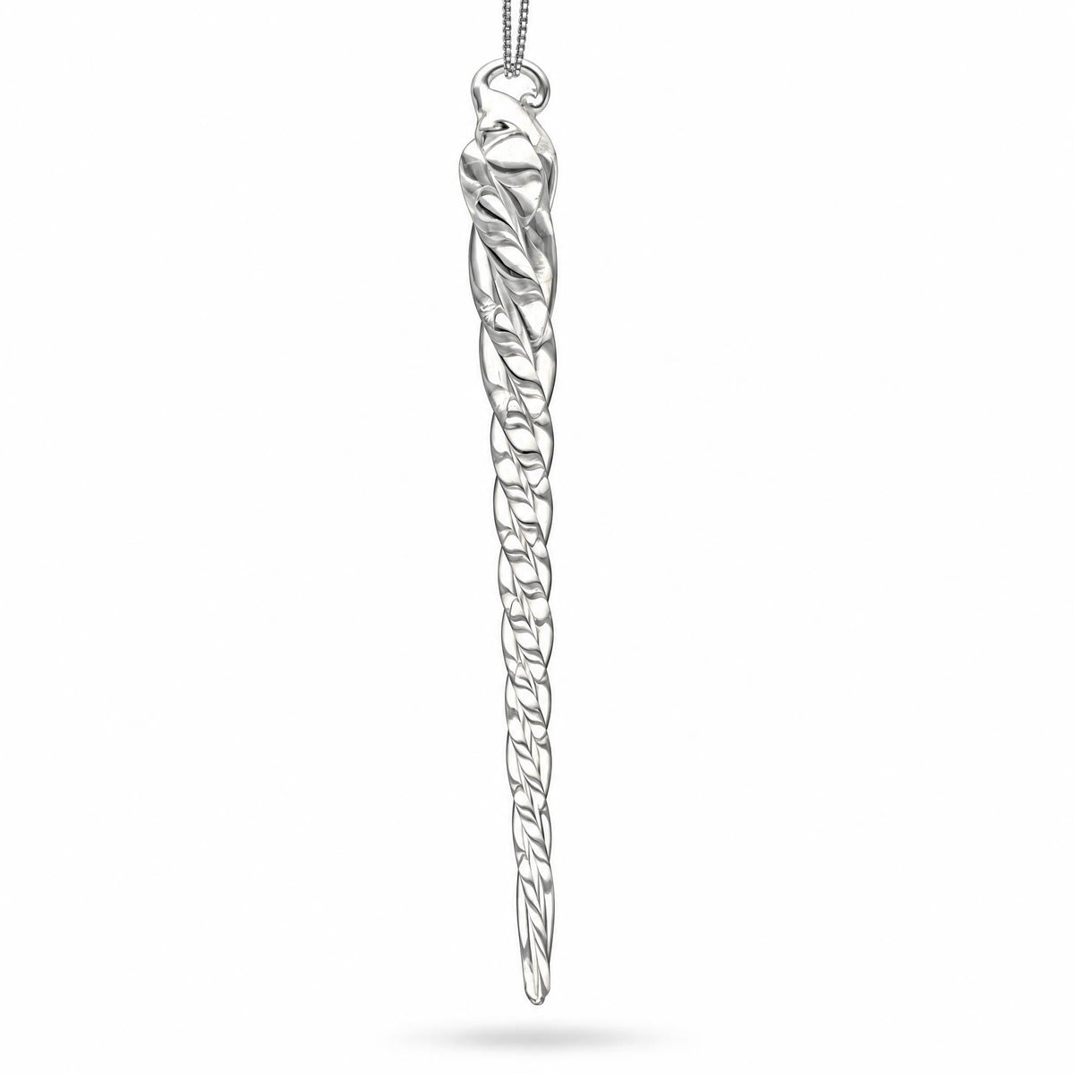 Clear Twisted Glass Icicle Winter Christmas Ornament