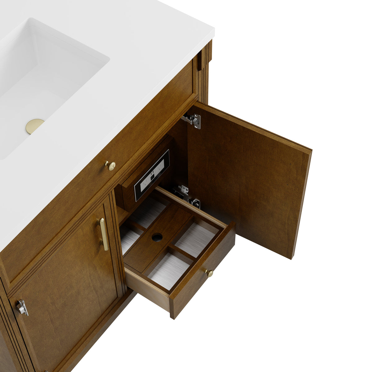 James Martin Bellshire 96" Single Bathroom Vanity, Honey Oak