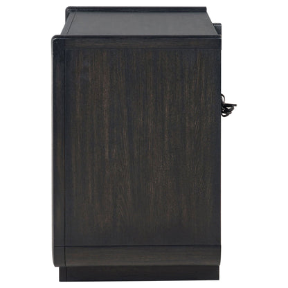 Leandro 2-drawer LED Nightstand with USB Burnished Black