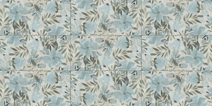 Deco Xl Blue Peony Look Porcelain Tiles 24x48