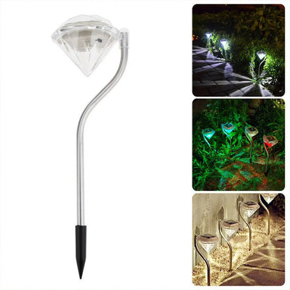 Decorative Diamond-Shaped Solar Ground Light for Garden Pathways