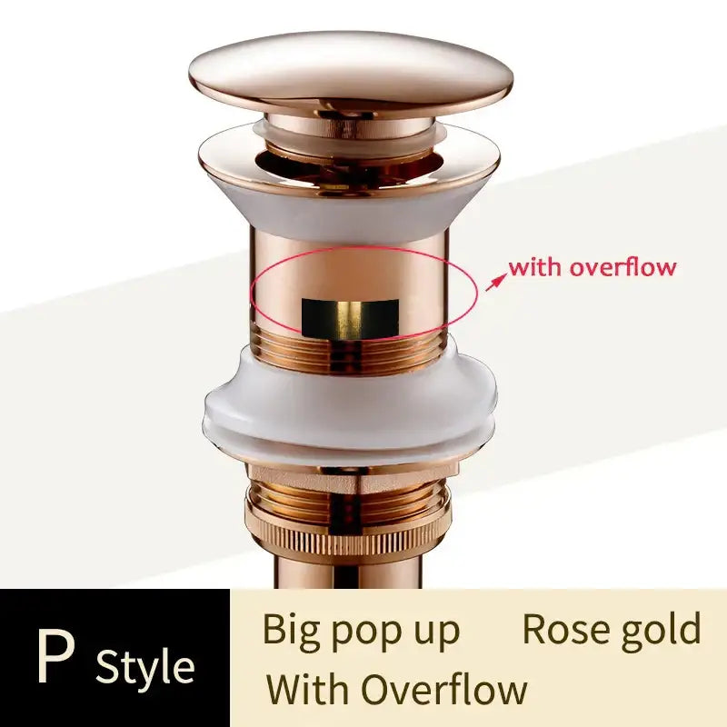 Decorative tree motif gold brass pop up drain bathroom sink