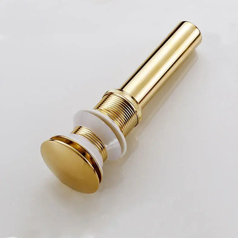 Decorative tree motif gold brass pop up drain bathroom sink
