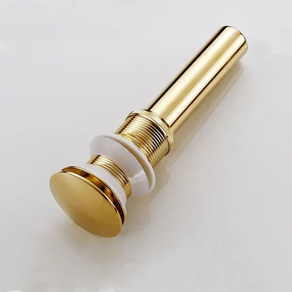 Decorative tree motif gold brass pop up drain bathroom sink