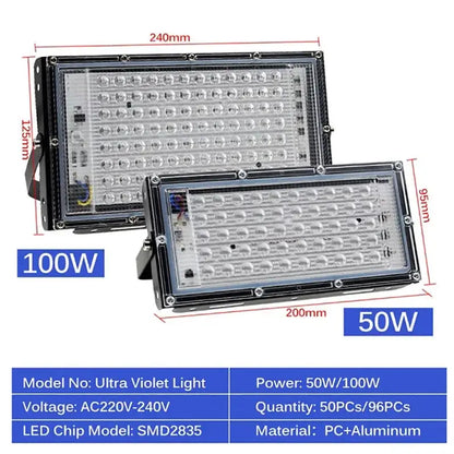 100w led uv blacklight panel for party room bright blue led