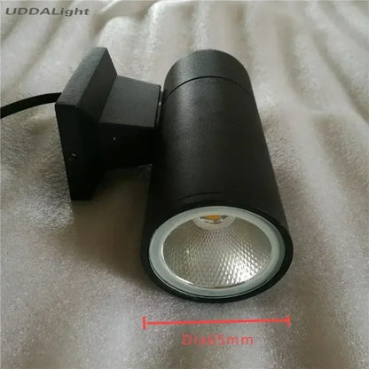 Modern black cylindrical 10w light wall outdoor porch spotlight