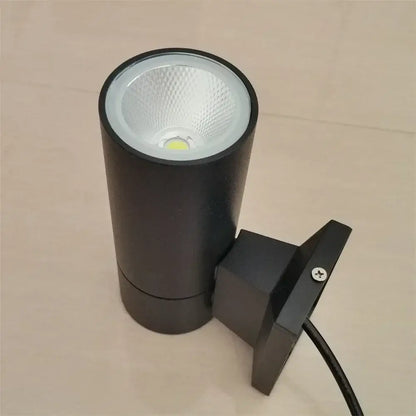 Modern black cylindrical 10w light wall outdoor porch spotlight
