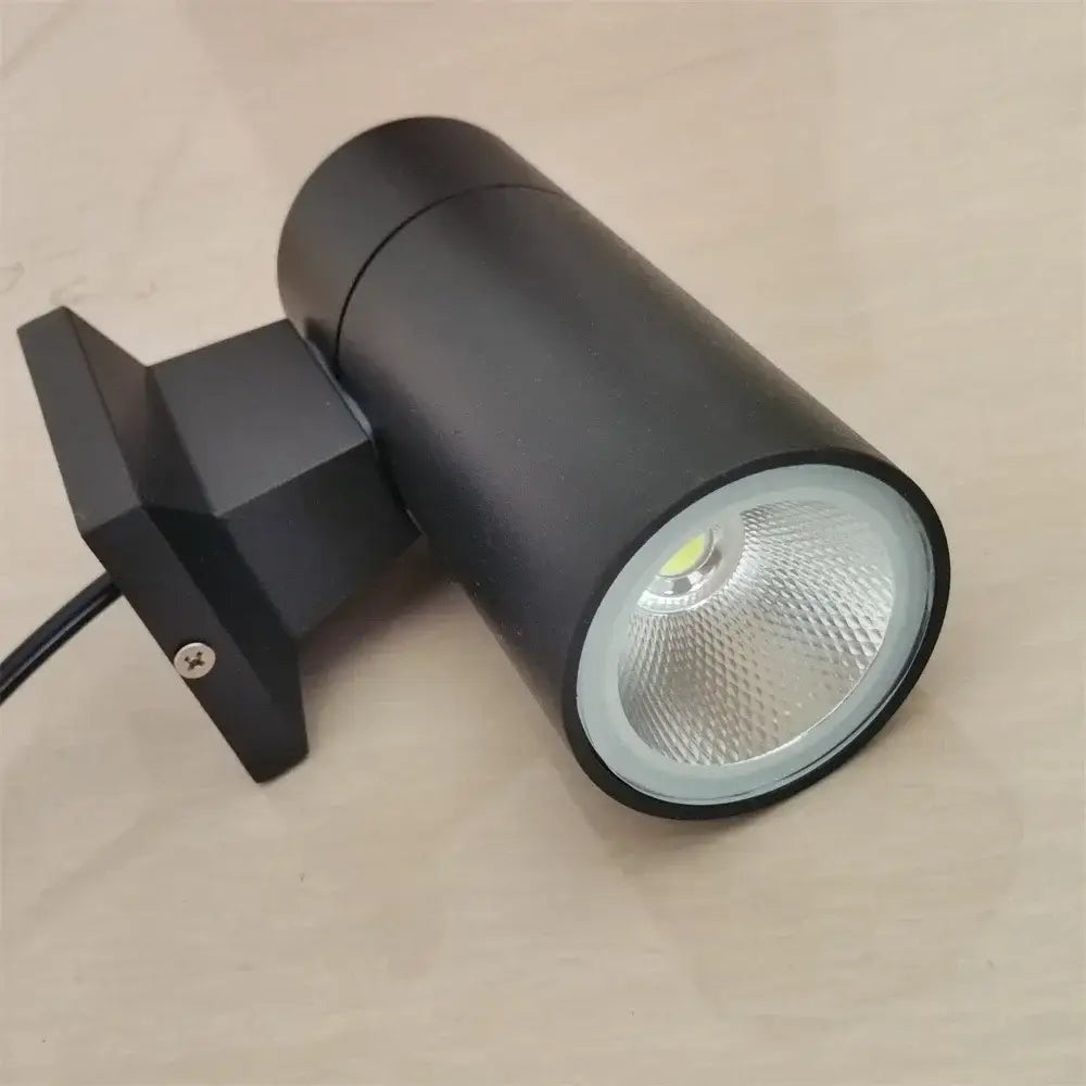 Modern black cylindrical 10w light wall outdoor porch spotlight