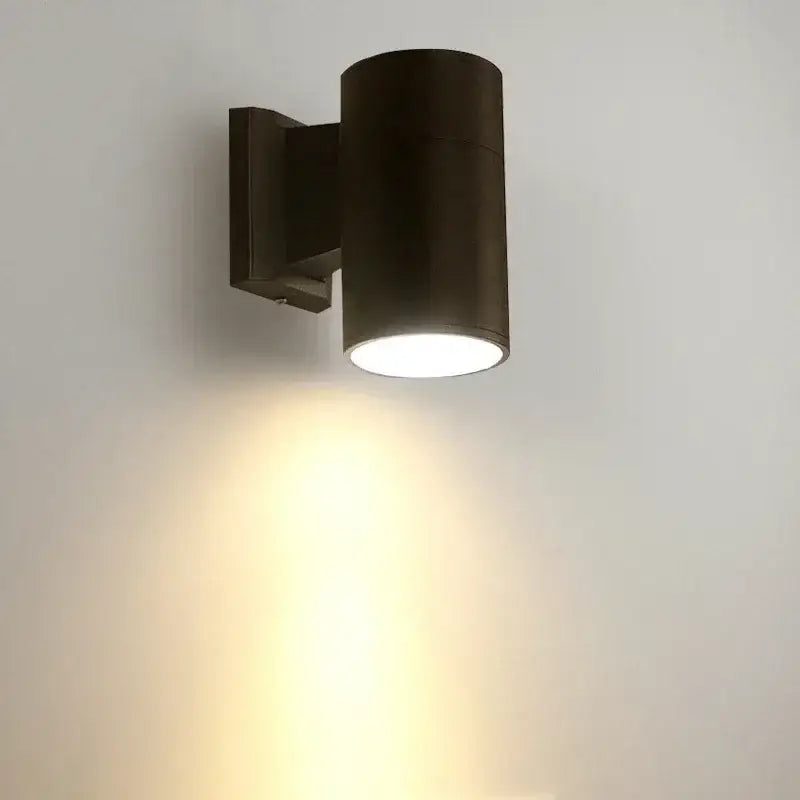Modern black cylindrical 10w light wall outdoor porch spotlight