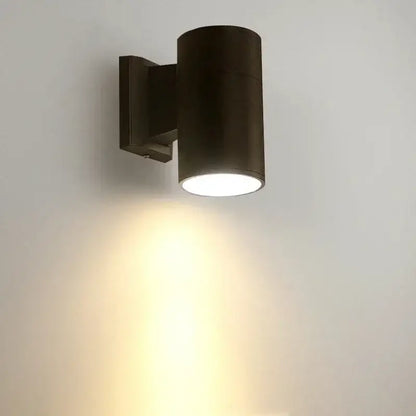 Modern black cylindrical 10w light wall outdoor porch spotlight
