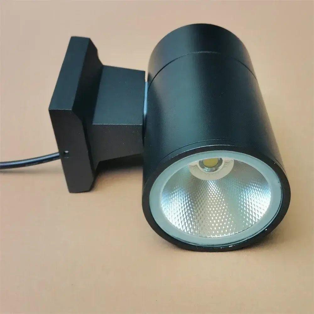 Modern black cylindrical 10w light wall outdoor porch spotlight