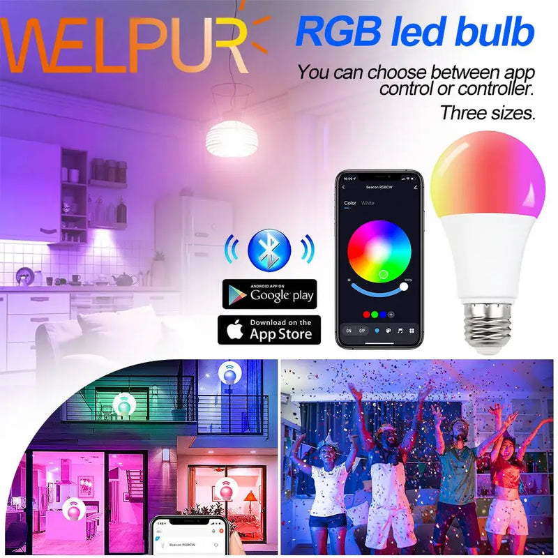12w rgbw bluetooth smart led lamp bedroom color decor