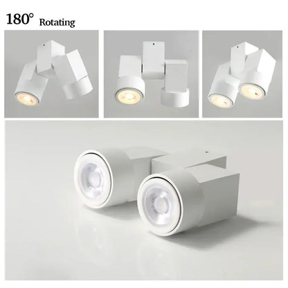 Modern white surface mount downlight living room rotating spotlight