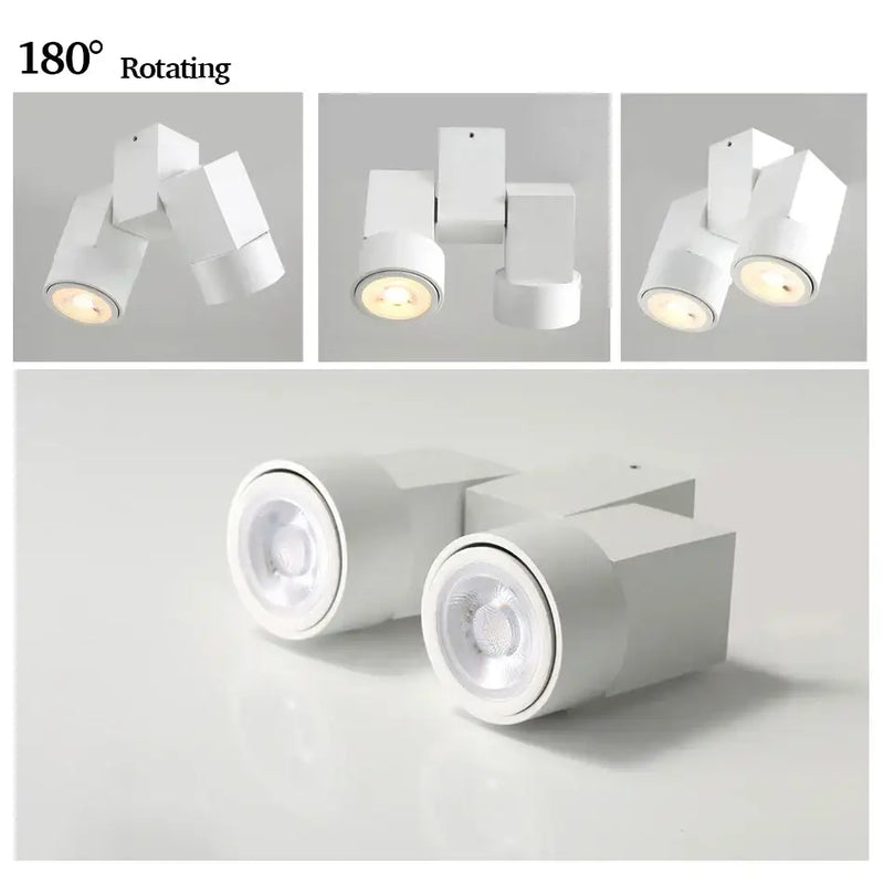 Modern white surface mount downlight living room rotating spotlight