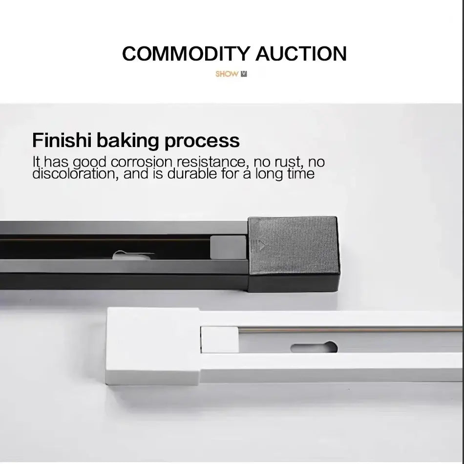 Modern black & white aluminum track rail spotlight fitting kitchen