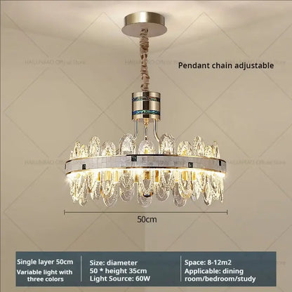 Luxury clear & green villa crystal chandelier for living room