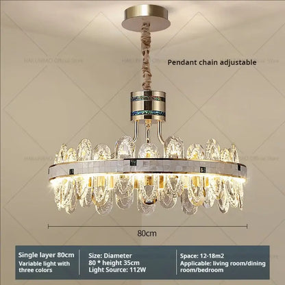 Luxury clear & green villa crystal chandelier for living room