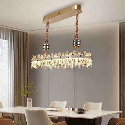 Luxury clear & green villa crystal chandelier for living room