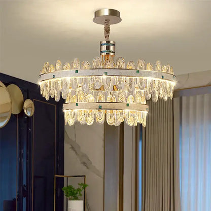Luxury clear & green villa crystal chandelier for living room