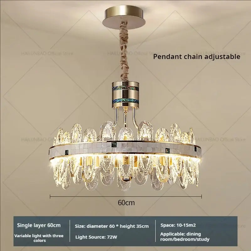 Luxury clear & green villa crystal chandelier for living room